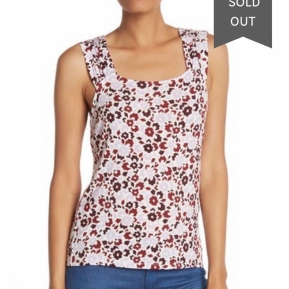 14TH & Union pink burgundy floral sleeveless top M
